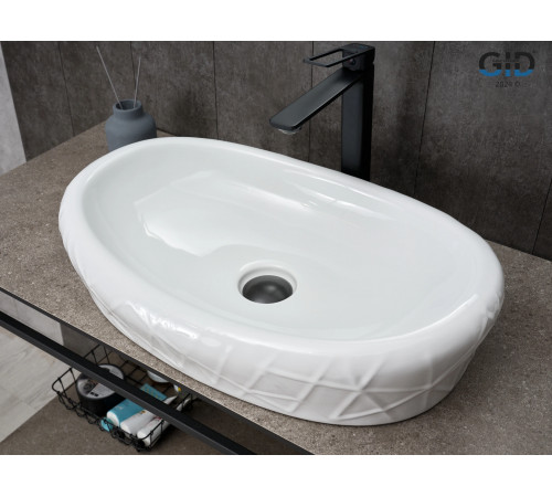 Раковина накладная Gid 777s 51222 белая 60x39x13.5