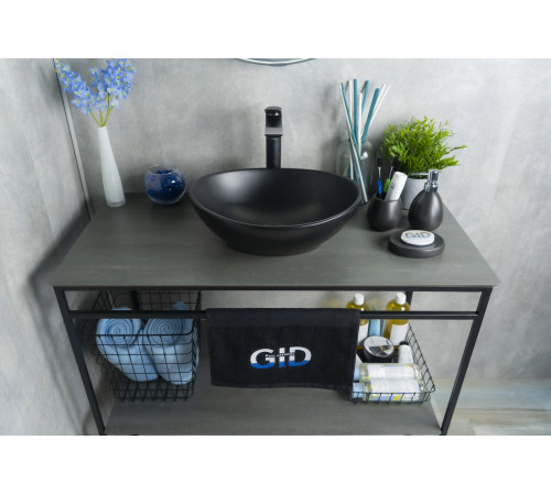 Раковина накладная Gid Nc901 52223 черная матовая 41x34x15