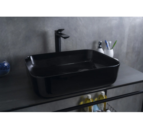 Раковина накладная Gid BL1304 53351 черная глянцевая 50x39x13