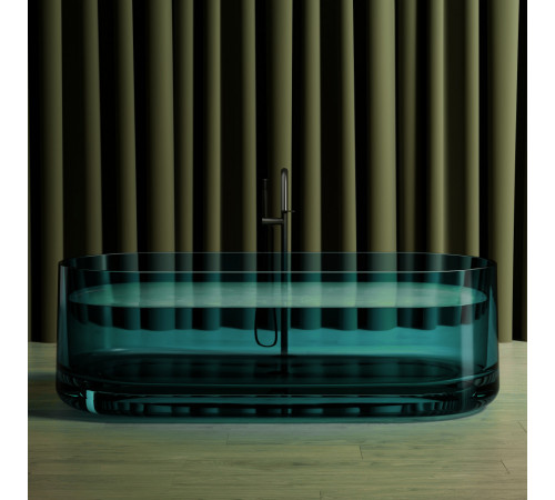 Ванна Abber прозрачная Kristall AT9708Aquamarin бирюзовая