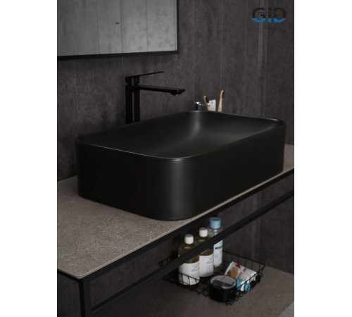 Раковина накладная Gid Bm9599 53366 черная матовая 61x38x15