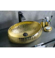 Раковина накладная Gid 9030g 52234 золотая 48x34x15