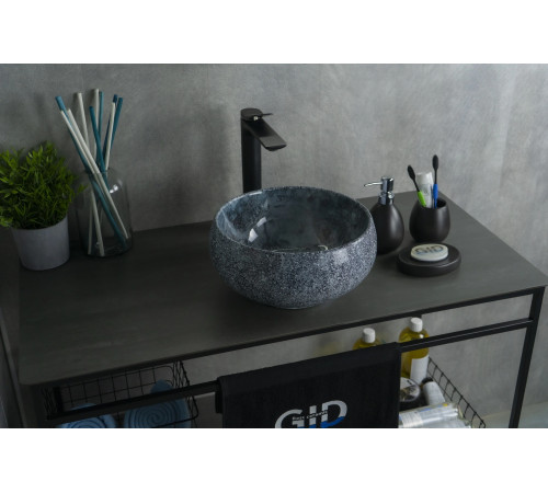 Раковина накладная Gid Mnc481 54433 под камень глянцевая 32x32x15.5