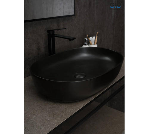 Раковина накладная Gid Bm1348 53355 черная матовая 61x41x13.5