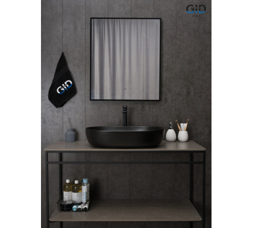 Раковина накладная Gid Bm1348 53355 черная матовая 61x41x13.5