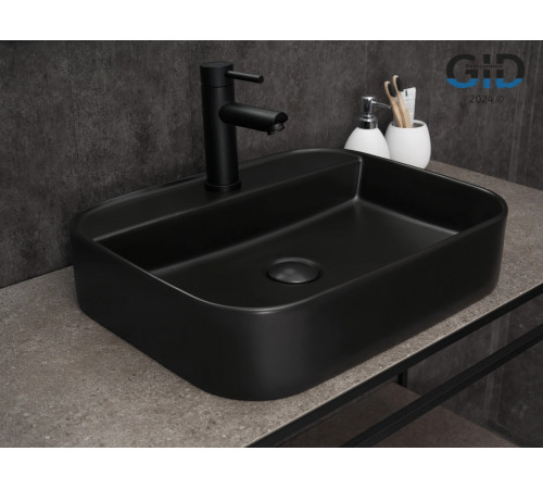 Раковина накладная Gid Bm9550 53364 черная матовая 50x40x11