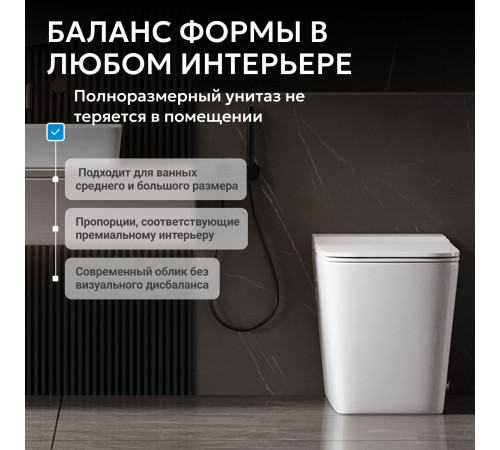 Приставной унитаз Abber Rechteck AC1213P белый с импульсным смывом