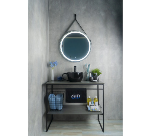 Раковина накладная Gid Nc9077 52230 черная глянцевая 40x30x18