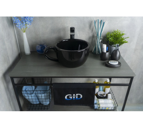 Раковина накладная Gid Nc9077 52230 черная глянцевая 40x30x18