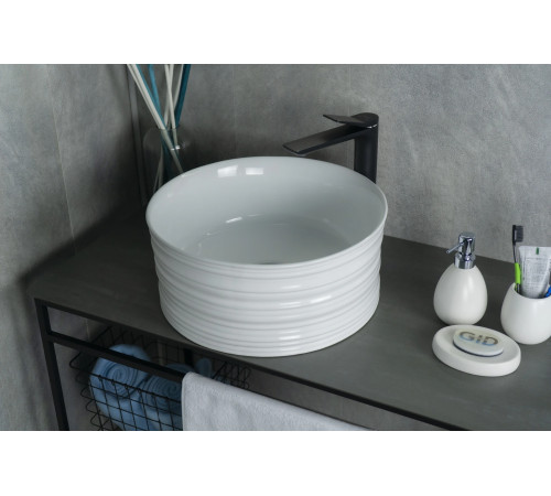 Раковина накладная Gid W969 51174 белая 41x41x18