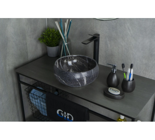 Раковина накладная Gid Mnc480 54432 под камень глянцевая 32x32x15.5