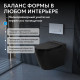 Приставной унитаз Abber Bequem AC1115PMB черный матовый с импульсным смывом