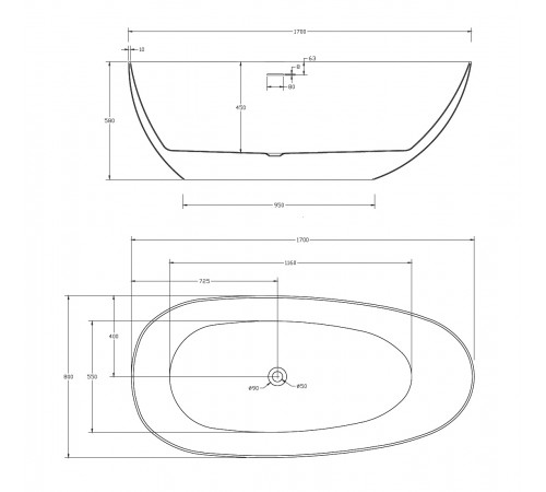 Ванна акриловая ABBER AB9211MB