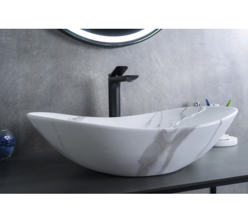 Раковина накладная Gid Mnc811C 54478 под камень глянцевая 61x37x15