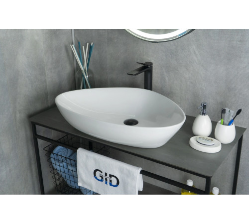 Раковина накладная Gid N9062 51117 белая 66.5x44x15