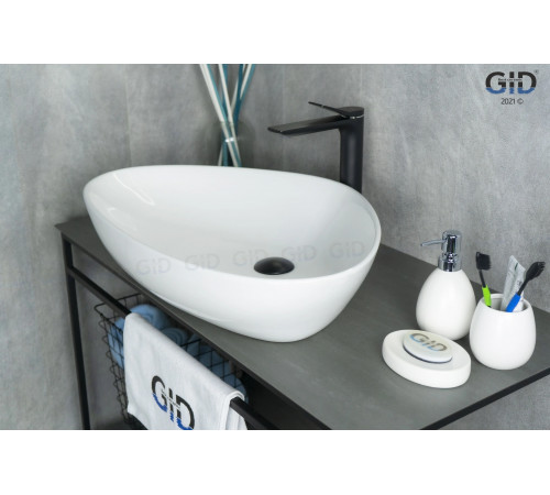 Раковина накладная Gid N9062 51117 белая 66.5x44x15