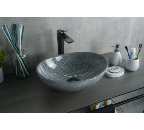 Раковина накладная Gid Mnc331 54430 под камень глянцевая 41x34x15
