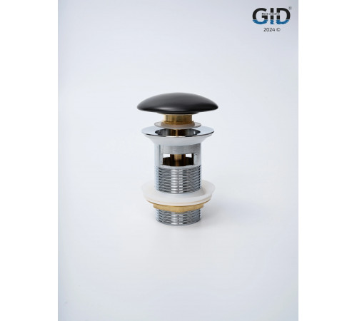 Клапан донный GID  с переливом Blm100-1 74407K черный матовый 7x7x10