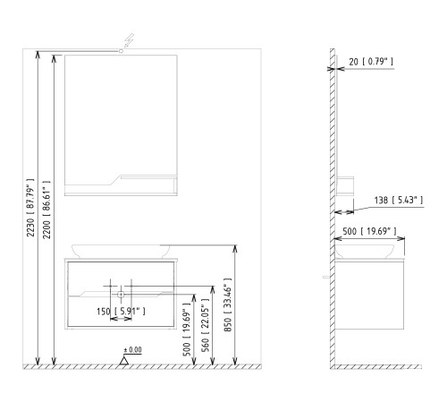 Настенное зеркало ORKA Galia 60x100 Lidya