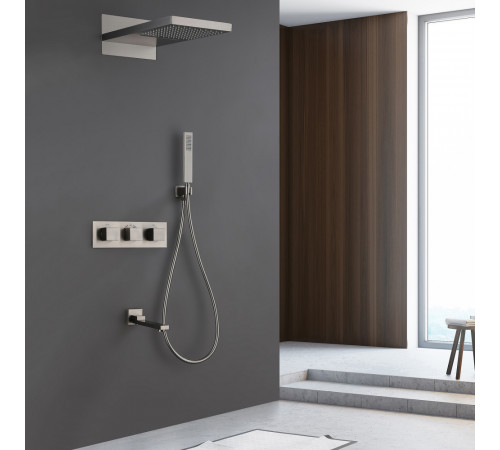 Система для душа ABBER Daheim AF8253SP с изливом, термостат, хром