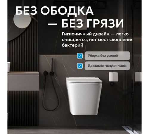 Подвесной унитаз ABBER Rechteck AC1202P белый с импульсным смывом