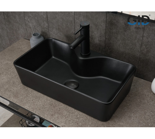 Раковина накладная Gid Bm9092 53353 черная матовая 55x31x14