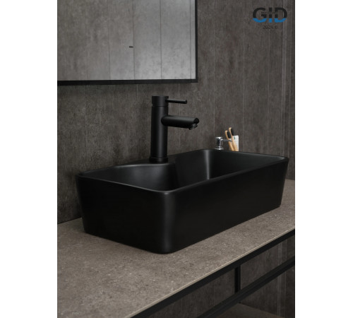 Раковина накладная Gid Bm9092 53353 черная матовая 55x31x14