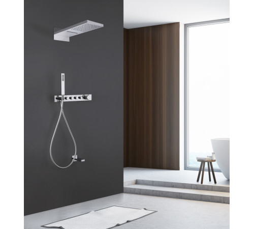 Система для душа ABBER Rund AF8753 с изливом, термостат, хром