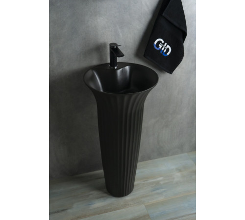 Раковина напольная Gid Nb132bg 81114 под черная  графит 41x41x84