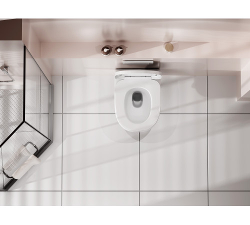 Подвесной унитаз ABBER Rechteck AC1218 белый, безободковый, смыв торнадо и струйный смыв