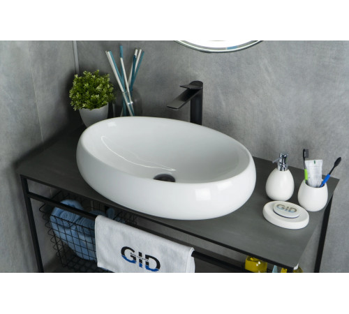Раковина накладная Gid N9030a 51114 белая 60x41x15