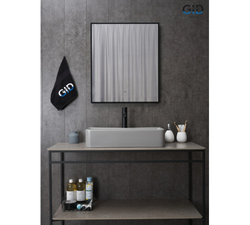 Раковина накладная Gid Gm1344 52236 серая матовая 61x35.5x14