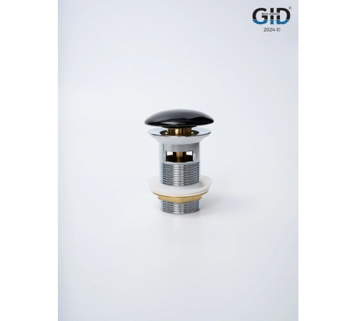 Клапан донный GID  с переливом Bl100-1 72202K черный глянцевый 7x7x10