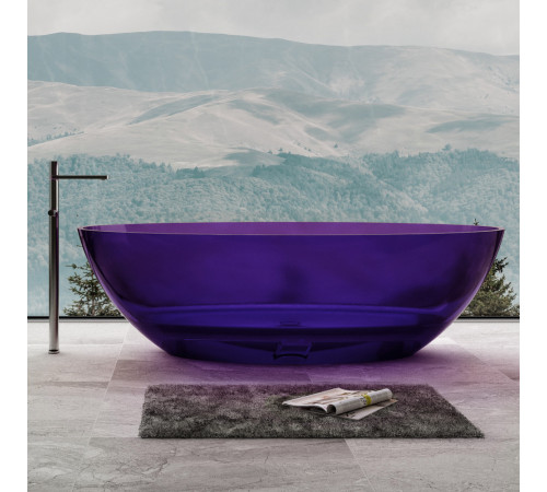 Ванна Abber прозрачная Kristall AT9702Amethyst фиолетовая