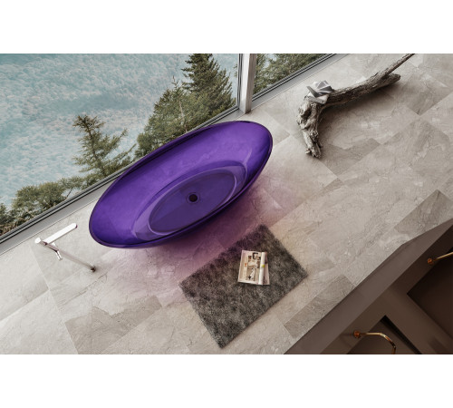 Ванна Abber прозрачная Kristall AT9702Amethyst фиолетовая