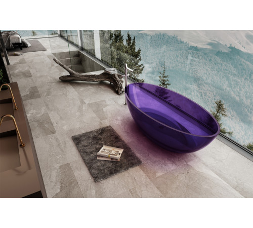 Ванна Abber прозрачная Kristall AT9702Amethyst фиолетовая
