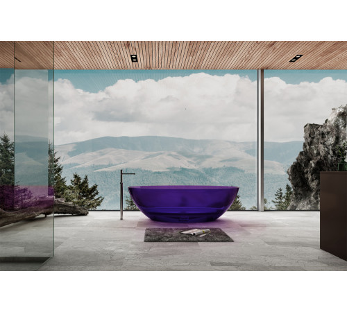 Ванна Abber прозрачная Kristall AT9702Amethyst фиолетовая