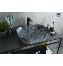 Раковина накладная Gid K397G124 54401 под камень глянцевая 50x40x14