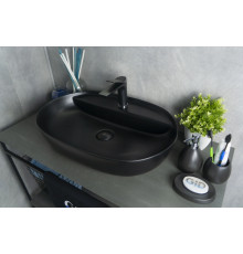Раковина накладная Gid Bm1346 53345 черная матовая 61x41x14