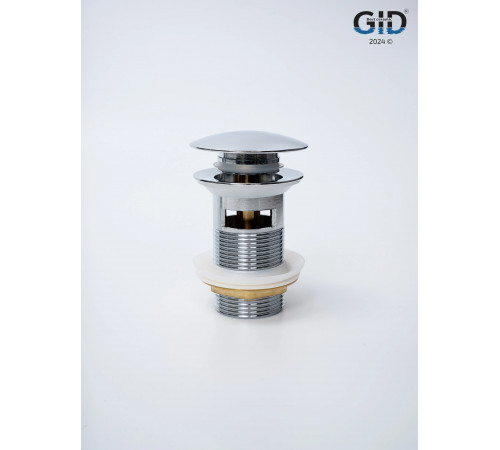 Клапан донный GID  с переливом Ch100-1 73303K хром 7x7x10