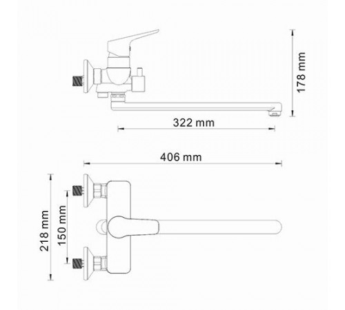 Смеситель для ванны WasserKRAFT Lippe 4502L