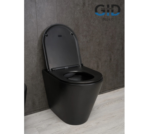 Приставной унитаз Gid TRS-263BM 62212Y черный матовый 56x36x41