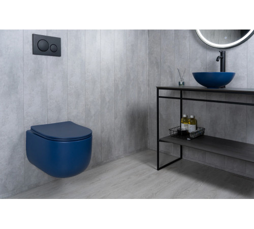 Раковина накладная Gid 9081bum 53401 синяя матовая 36x36x14