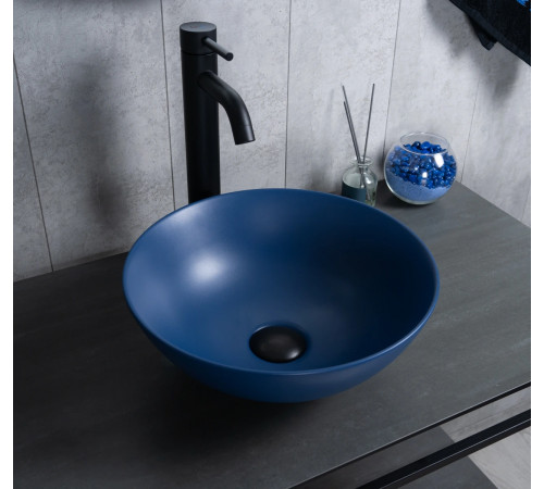 Раковина накладная Gid 9081bum 53401 синяя матовая 36x36x14