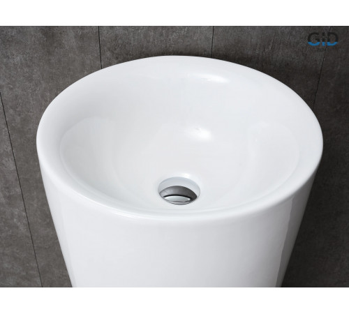 Раковина напольная Gid Nb130w 81118 белая 41x41x85