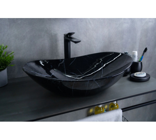 Раковина накладная Gid Bs9811 54467 под камень глянцевый 61x37x15