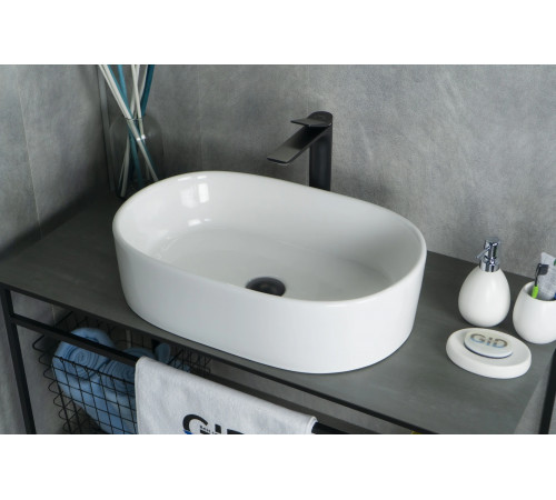Раковина накладная Gid N9025 51111 белая 56x35x14
