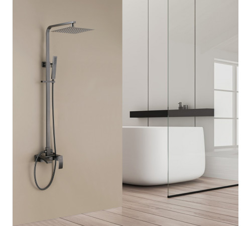 Стойка для душа ABBER Wasserfall AF8616NGL с изливом, никель