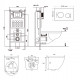Подвесной унитаз Abber AC1100 белый с инсталляцией AC0105 и кнопкой AC0120 хром, биде AC1150 с инсталляцией AC0101P