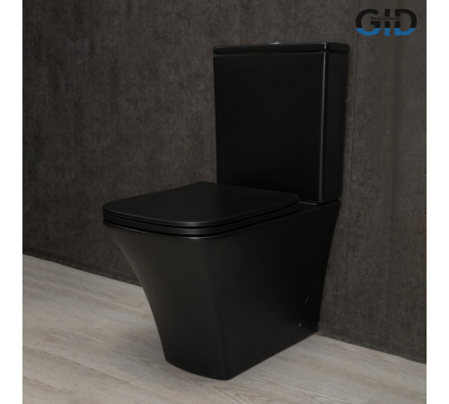 Напольный унитаз Gid Tn2184Bm 62252Y черный матовый 62.5x37x83